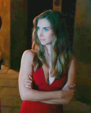 Alison Brie Suggestive Gesture In “Spin Me Round” (2022)