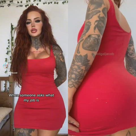 TattooedGalJacob / CharlieE Red Dress TikTok Vs Reddit ? ❤️