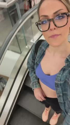 Got Caught With My Tits Out On The Escalator ?