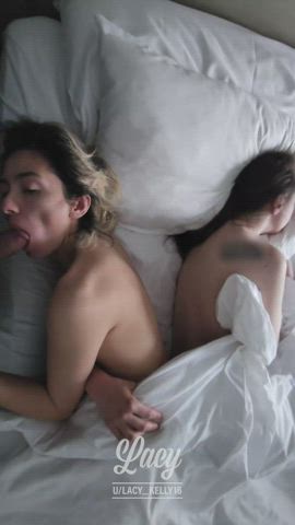 Blowing Him In The Morning After Our 3 Sum While Shes Asleep [gif]