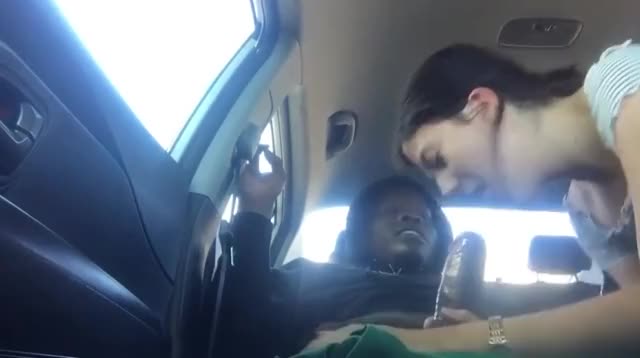 Sucking That Big Fat Cock On The Backseat