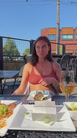 Can’t Even Finish A Taco Before Taking My Tits Out [GIF]
