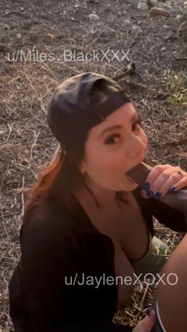 Sucking A BBC On A Hiking Trail While People Were Passing By On The Other Side Of The Bushes And My Husband Kept Lookout