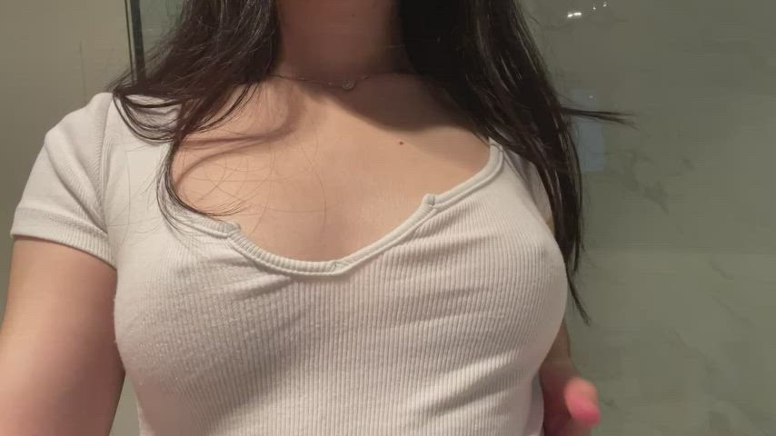 Thinking About How Much Better My Boobs Would Look With Your Load All Over Ithow About I Start And Get On My Knees For You First?