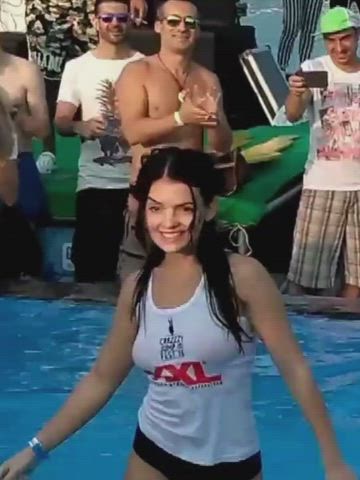 Wet T-shirt Girl With Some Sexy Moves