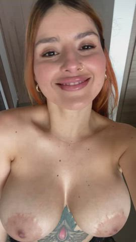 Would You Cum On My Tits Or On My Face?