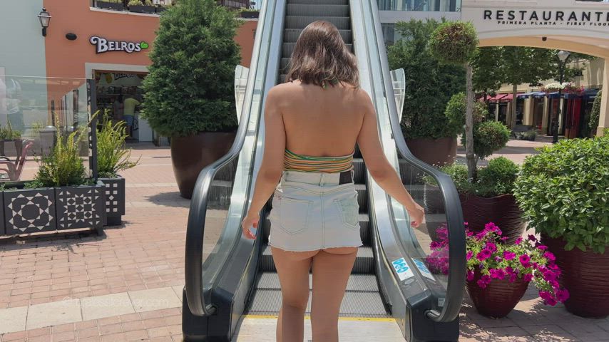 Ellie’s Upskirt At The Mall Come Watch The Full Length Vid Today On BralessForever!
