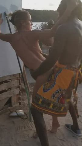 French MILF Banged By African Tribe Man