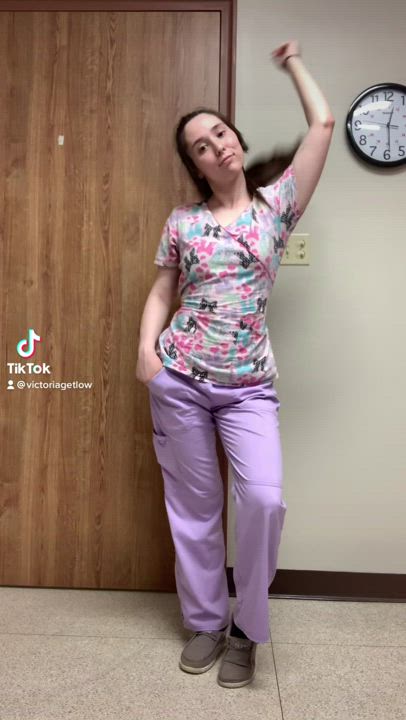 Nurse Does The Buss It Challenge On TikTok With A Dildo In Her Ass ??