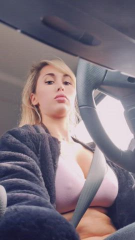 Your New Uber Driver – Driving Stick And Dropping Tits That Are Bigger Than You Thought?