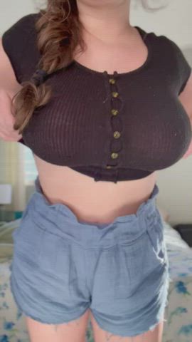 My Huge Boobs Are Sometimes A Challenge With My Smaller Shirts